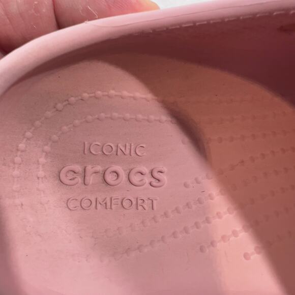Crocs Bayaband Girl's Big Kids Size J3 (See Notes) Light Pink Large Side Logos - Picture 9 of 10